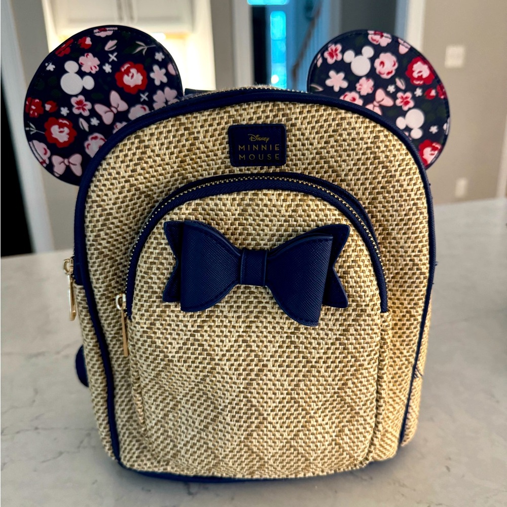 Disney Minnie Mouse Backpack Purse  - Tan and Blue